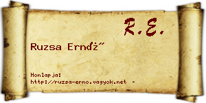 Ruzsa Ernő névjegykártya